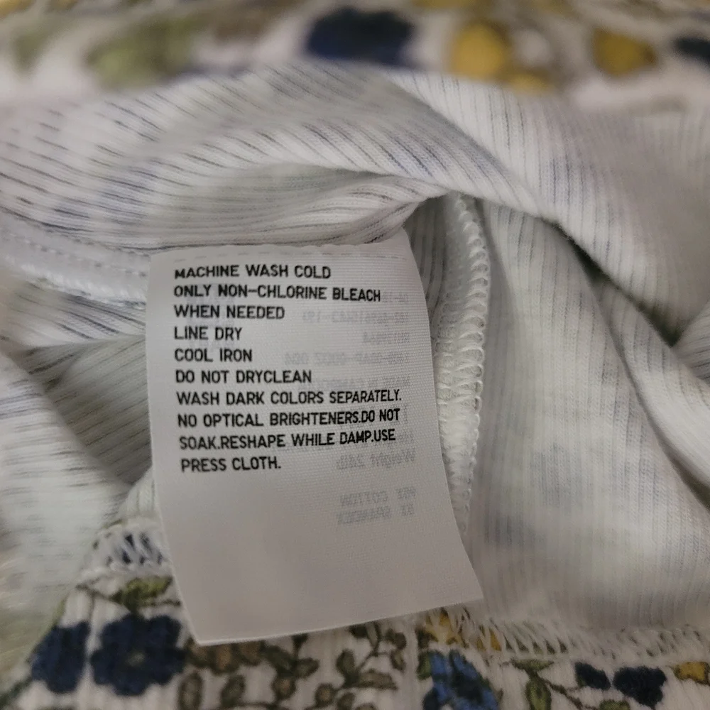 Uniqlo Baby Girl Blue/Yellow Ribbed Floral Leggings Size 12-18 Months NWT - Picture 5 of 5
